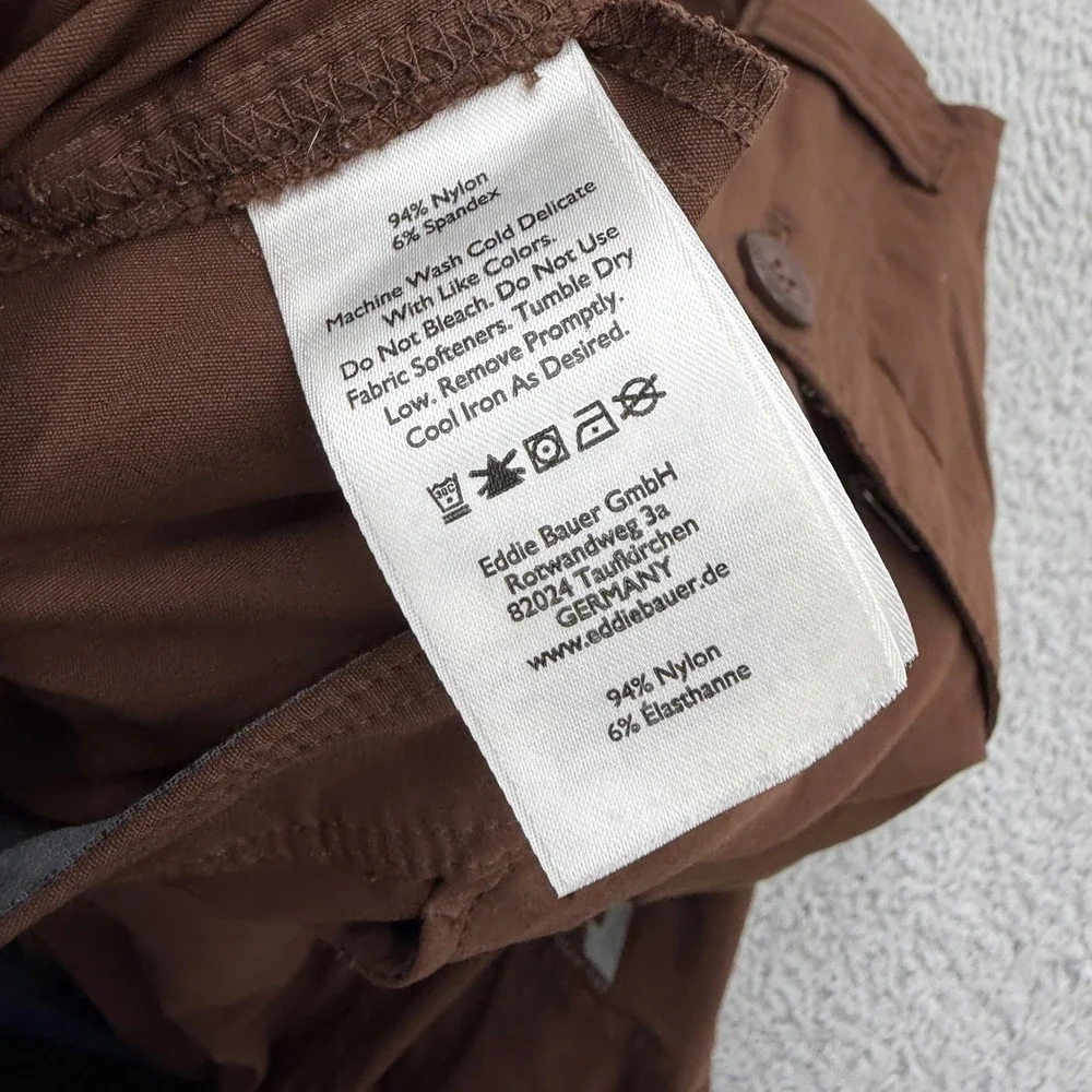 Eddie Bauer First Ascent Guide Pro Pants Mens 35x32 Brown Hiking Stretch Cargo